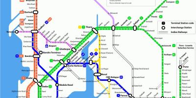 Χάρτης της Βομβάης τοπικό τρένο