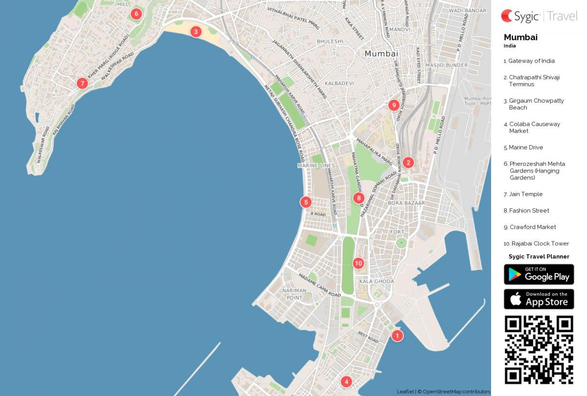 χάρτης της Marine drive Mumbai