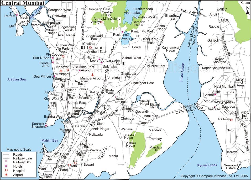 χάρτης της Mumbai central