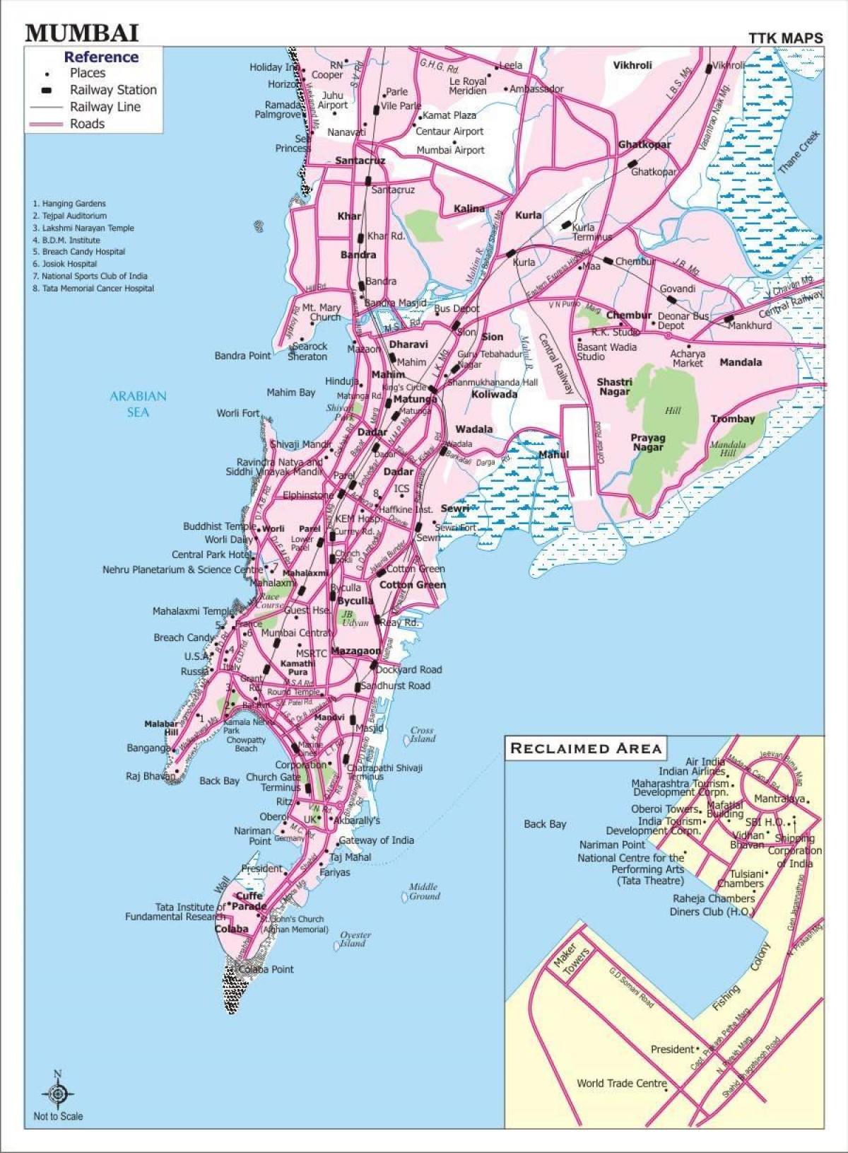 χάρτης της πόλης Mumbai