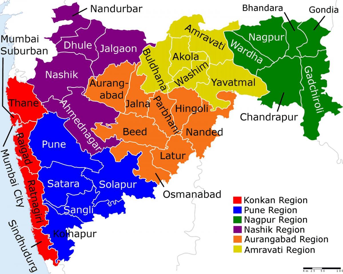 χάρτης της Maharashtra, Βομβάη