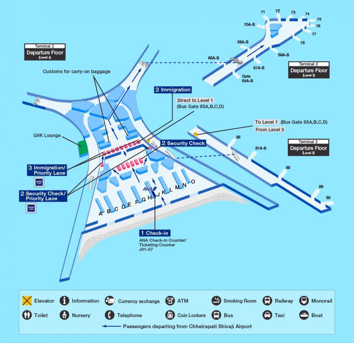 Mumbai international airport terminal 2 χάρτης