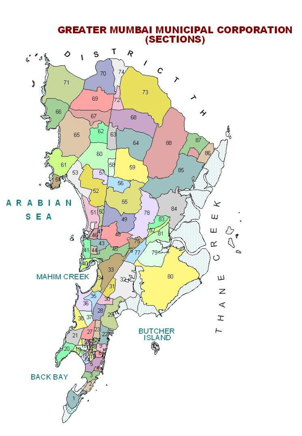 χάρτης της Βομβάης περιοχή
