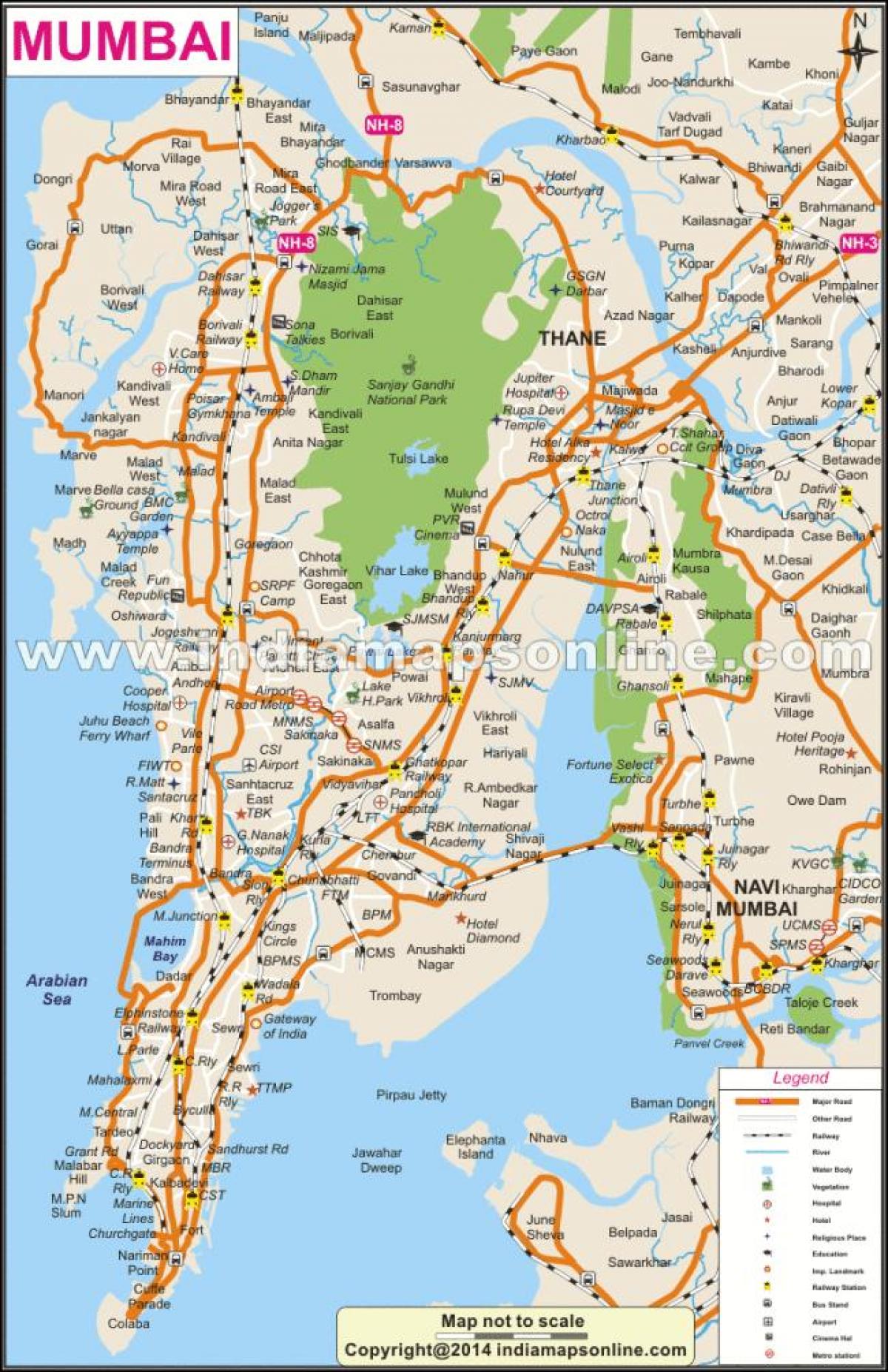 χάρτης της Βομβάης τοπική