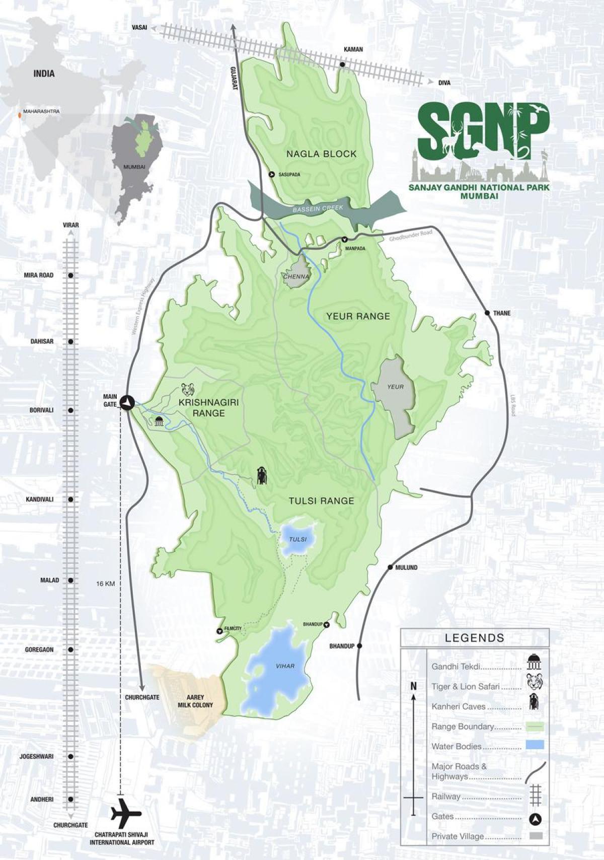 Borivali εθνικό πάρκο χάρτη