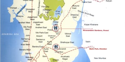Χάρτης της Colaba Βομβάη