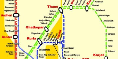 Βομβάη κεντρική γραμμή σταθμοί χάρτης