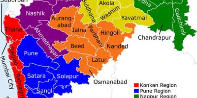 Χάρτης της Maharashtra, Βομβάη