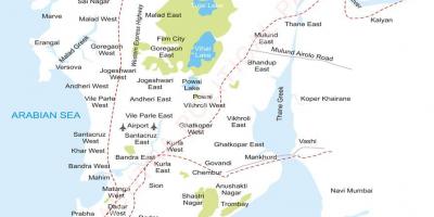 Βομβάη προάστια χάρτης